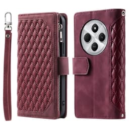 Til Xiaomi Redmi 14C Lommebok-deksel med glidelås Rhombus Stitching Line Telefonveske