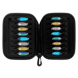16 stk 1,5 g 2,5 g 3,5 g 5 g ørretfiskeagn spinner drag med oppbevaringspose