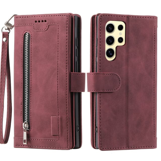 Til Samsung Galaxy S25 Ultra 5G Etui med Lynlåslomme og 9 Kortlommer
