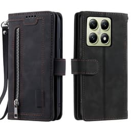 Til Xiaomi 14T Pro Etui med Lynlåslomme og 9 Kortlommer