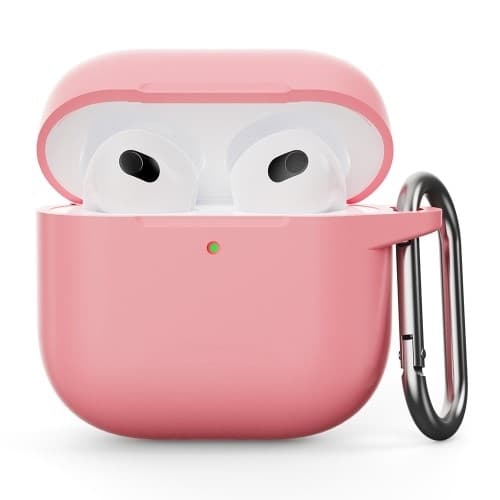 För AirPods 4 Silikonfodral Integrerat Bluetooth-hörlursskydd med krok - Rosa