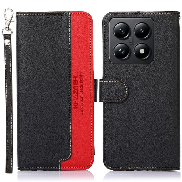KHAZNEH Lompakkokotelo Xiaomi 14T Pro  - Musta punainen