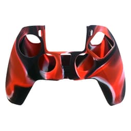 Playstation 5 / PS5 Silikone Skin Cover Case Camouflage Anti-Slip Beskyttelse - Rød Hvid Sort