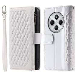 Til Xiaomi Redmi 14C Lommebok-deksel med glidelås Rhombus Stitching Line Telefonveske