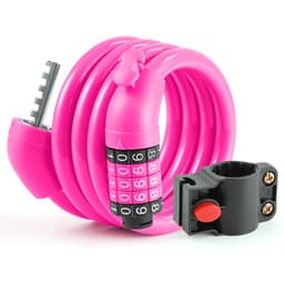 Sykkellås Lås Kabel 5-sifret kombinasjonsfeste - Rosa