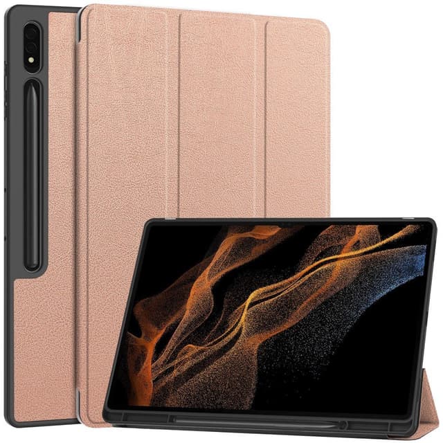 Samsung Galaxy Tab S10 Ultra Jalustakotelo Iskunkestävä Nahkainen Kotelo Kynänpidikkeellä