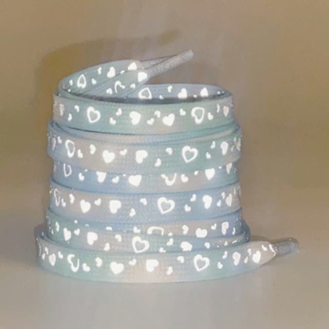 140 cm reflekterande skosnören för sneakers Canvasskor Basketskor etc - Mint Green Heart