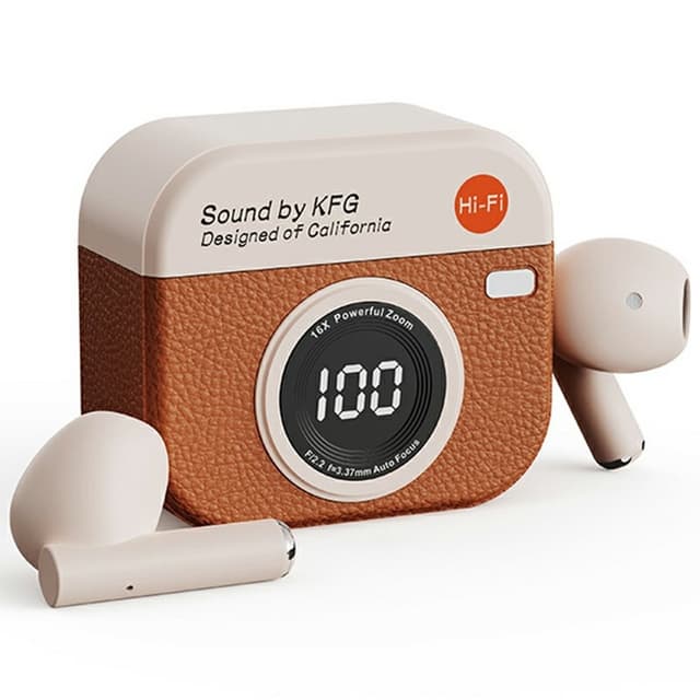Retro Kameradesign Bluetooth hörlurar Brusreducering In-Ear Hörlurar