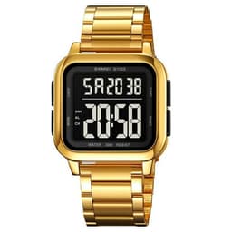 SKMEI Digitalt Elektronisk Armbåndsur Stålrem Firkantet - Guld