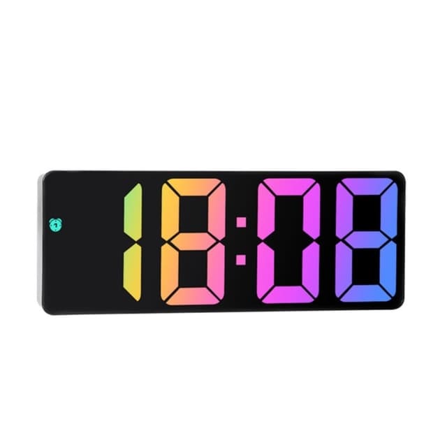 LED-klocka Elektronisk digital väckarklocka Färgglad 12/24H - Style B