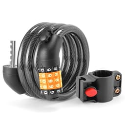 Cykellås Lås Kabel 5-siffrig kombination monteringsfäste - Svart / Orange