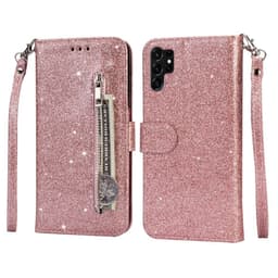 Samsung Galaxy S25 UltraTaittuva Glitter-Suojakotelo Vetoketjutaskulla