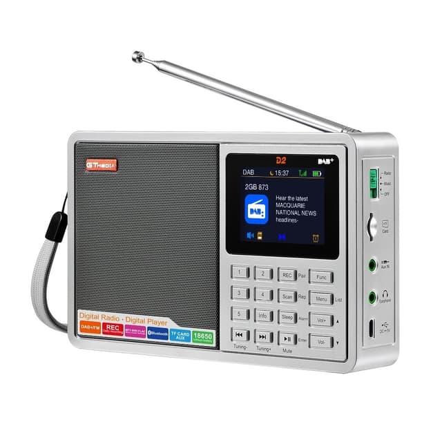 Digital radiomottagare DAB+FM RDS Bluetooth MP3-spelare REC-inspelare TF-kort