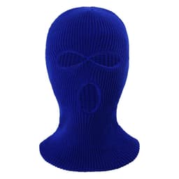 Vinter Helansikte Mask Tre-håls Balaclava Stickad Hatt Hals Damask - Safir