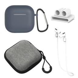 For AirPods 4 5 stk Tilbehør Veske Oppbevaringsboks Halsstropp Hodetelefonholder Nøkkelring - Mørk blå