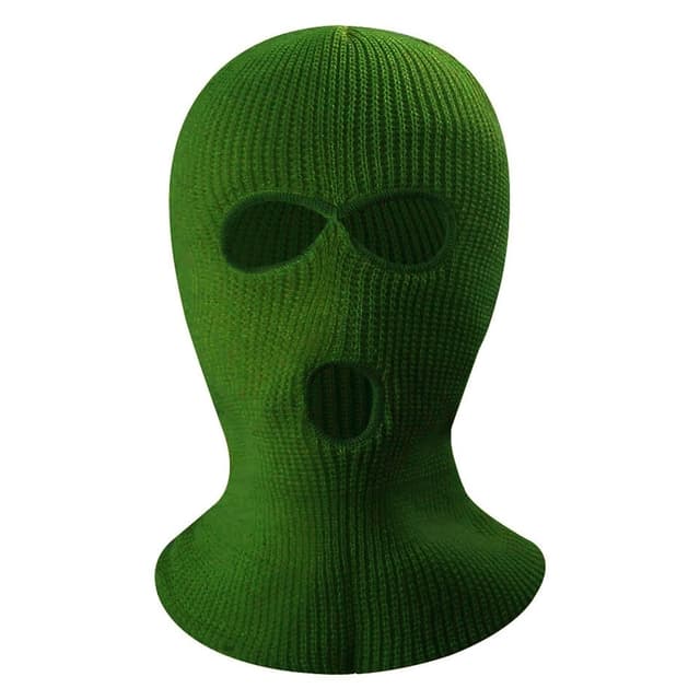 Vinter helmaske Tre-hulls Balaclava Strikket hattehals Damask - Army Green