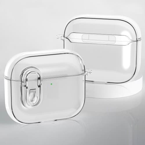 För AirPods 4 hörlurar Fodral Snap Switch Ice Crystal Clear Skal - Transparent