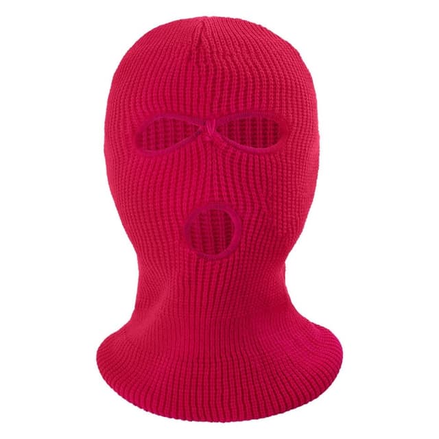 Vinter helmaske Tre-hulls Balaclava Strikket hattehals Damask - Rose