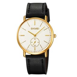 SKMEI Armbandsklocka Klocka Läderrem Rund kvartsklocka - Guld