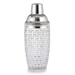 385 ml Cocktail Shaker vevd teksturglass+lokk rustfritt stålkopp