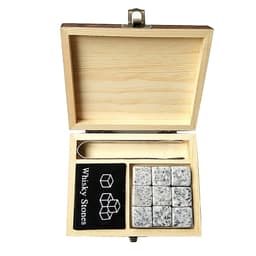 9 PCS Whisky Stones Sett Treboks Chilling Rocks Gjenbrukbare isbiter