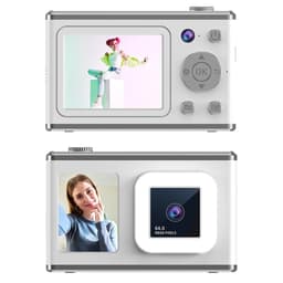 2,4"" skærm med dobbelt linse videooptagelse CCD digitalkamera med 32 GB kort + læser - Hvid