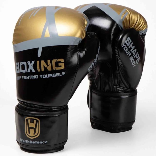 WOSWEIR 1 par 12oz Boxningshandskar Kickboxning Träning för vuxna - svart