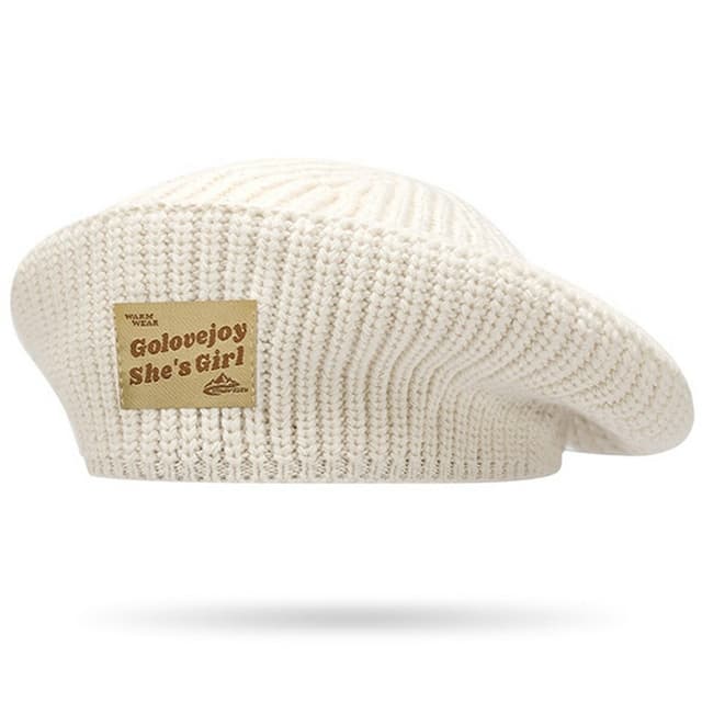 GOLOVEJOY Bomuld strikket Vinter Warm Beanie Elastisk Strikket Basker hue - Beige
