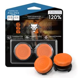 2 stk Tommelgrep Fingergrep for Sony PlayStation 5 / 4 Joystick Silikon - oransje