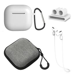 For AirPods 4 5 stk Tilbehør Veske Oppbevaringsboks Halsstropp Hodetelefonholder Nøkkelring - Hvit