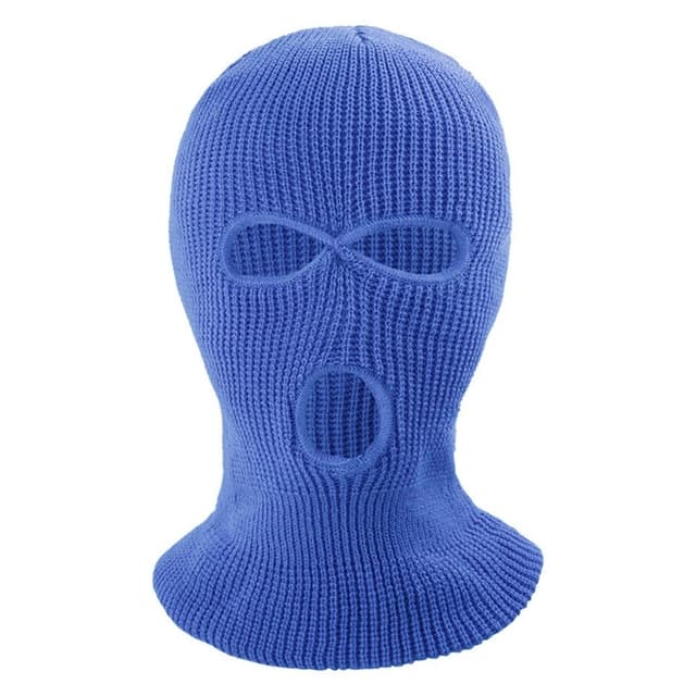 Vinter Helansikte Mask Tre-håls Balaclava Stickad Hatt Hals Damask ...