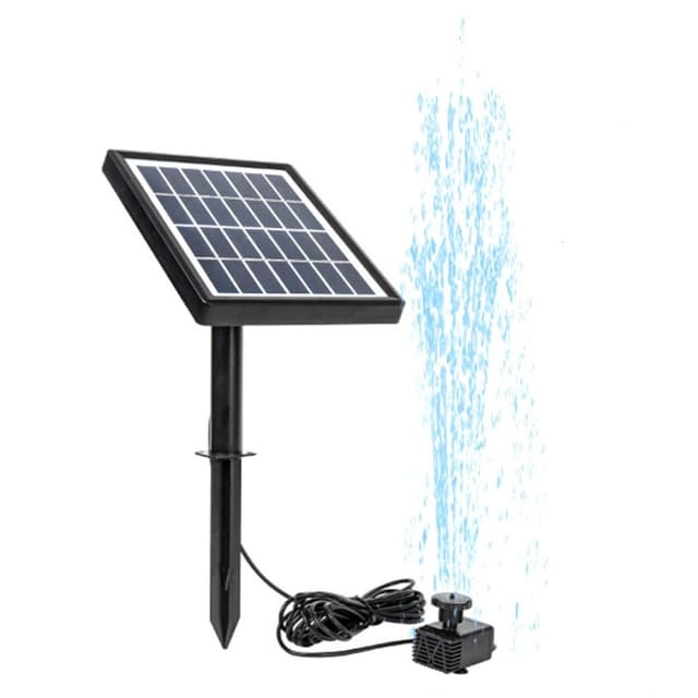 Solpanel drevet vandfontæne Havepool Fuglebad Dam Vandsprinkler