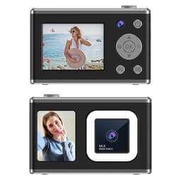 2,4"" skjerm med dobbel linse videoopptak CCD digitalkamera med 32 GB kort + leser - Svart