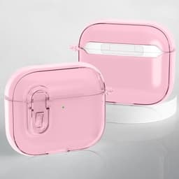 För AirPods 4 hörlurar Fodral Snap Switch Ice Crystal Clear Skal - Transparent Rosa