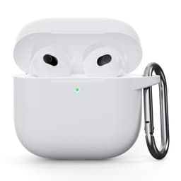 För AirPods 4 Silikonfodral Integrerat Bluetooth-hörlursskydd med krok - Vit