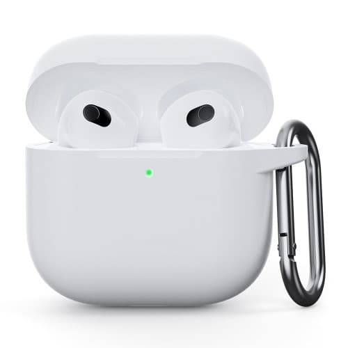 Til AirPods 4 Silikonetui Integreret Bluetooth-hovedtelefoncover med krog - Hvid