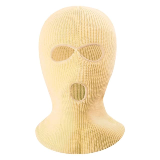 Vinter helmaske Tre-hulls Balaclava Strikket hattehals Damask - Gul