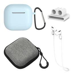 For AirPods 4 5 stk Tilbehør Veske Oppbevaringsboks Halsstropp Hodetelefonholder Nøkkelring - Lyseblå