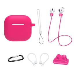 For AirPods 4 6 i 1 tilbehør Veske Stroppholder Ørekroker Halsstropp Nøkkelring - Rose