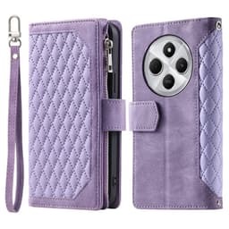 Xiaomi Redmi 14C Zipper Wallet Case Rhombus Stitching Line Puhelinsuojus
