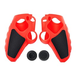 Playstation 5 / PS5 Silikon Skin Skal Fodral Anti-Slip Skydd + Joystick Caps - Röd