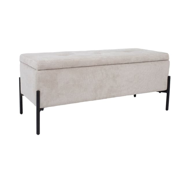 Benk RORI med oppbevaringsboks, beige