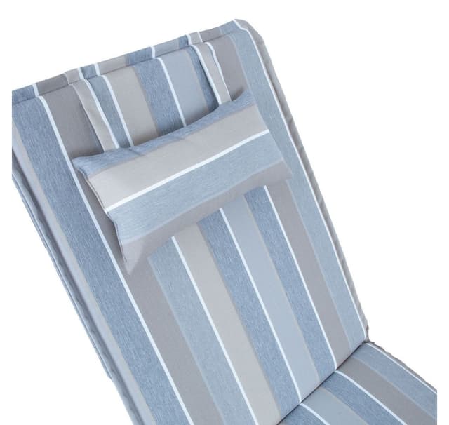 Pute til stol WICKER 55x195x3cm, gråbeige stripe