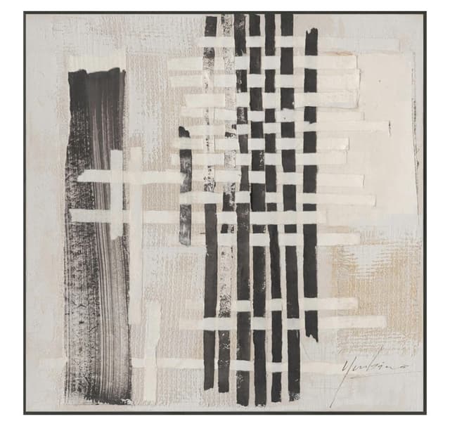 Målning med ram 80x80cm, abstrakt mönster