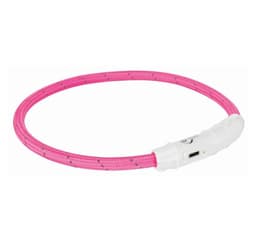Säkerhetskrage blixtljusring usb xs-s 35cm/7mm rosa, Trixie