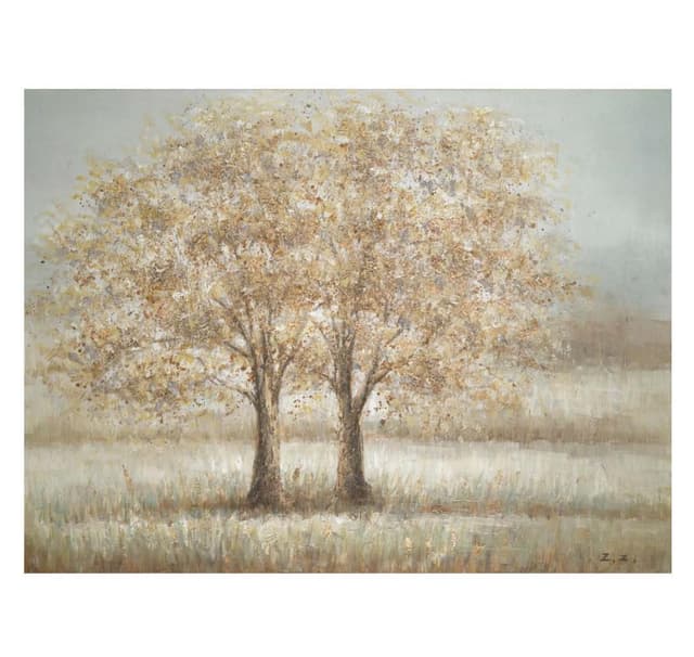 Oljemålning 90x120cm, två träd
