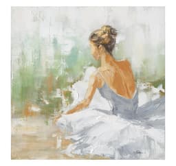 Oljemålning 80x80cm, dansare i vitt