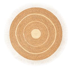 Tæppe SELITA D100cm, natur med frynser