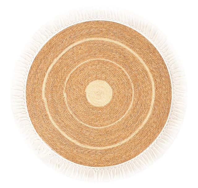 Teppe SELITA D100cm, naturlig med frynser