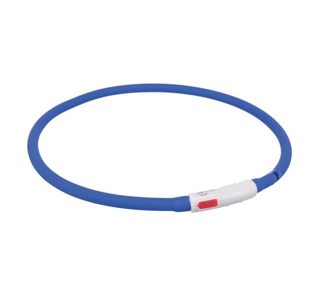 Säkerhetskrage Blixtljusring USB XS-XL 70cm/10mm blå